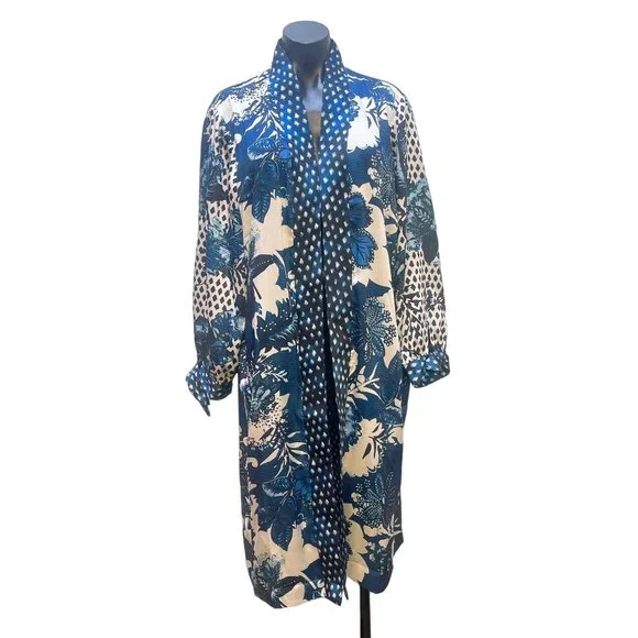NWT Chico's Blue & White Reversible Cardigan/Duster Size 3 (XL) - Picture 2 of 11